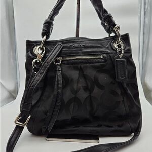 Coach L0893-13420 Op Art Should Hobo Bag Black Signature